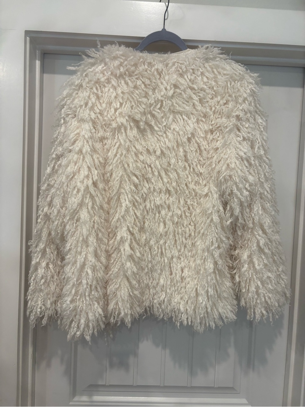 Troubadour Ivory Shaggy Faux Fur Jacket Coat XS Boho